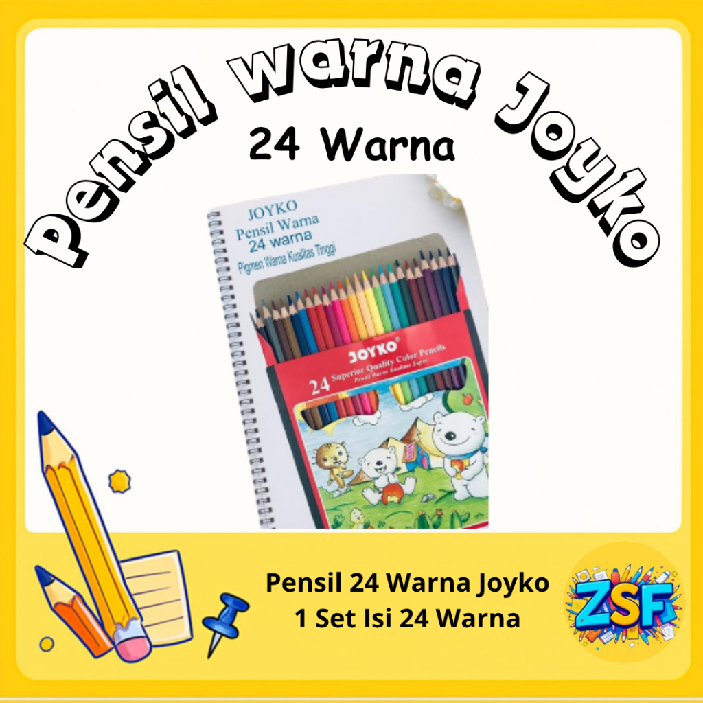 

Pensil Warna Joyko Pensil Warna Joyko 24 Warna Panjang Pinsil Gambar Joyco Bagus Dan Premium