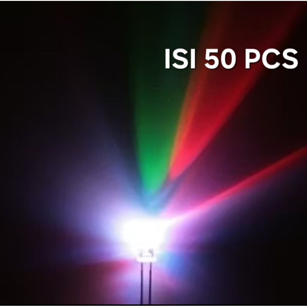 Lampu layang layang 50 pcs  Led Kedip 7 warna  3.2V 5mm