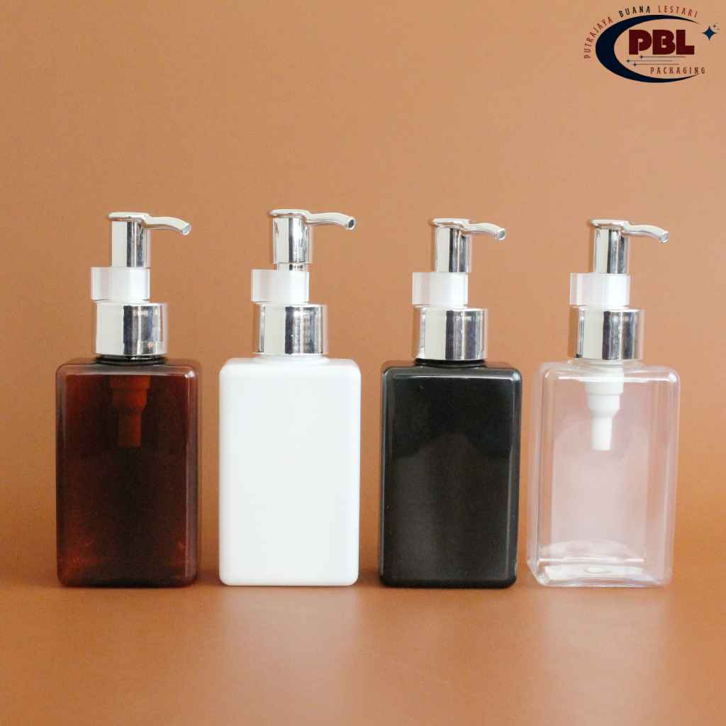 Botol Kotak 100ml Varian Warna / Botol Pump Clip Oil 100ml - Tutup Pump Clip Oil Alumunium Neck 24 S