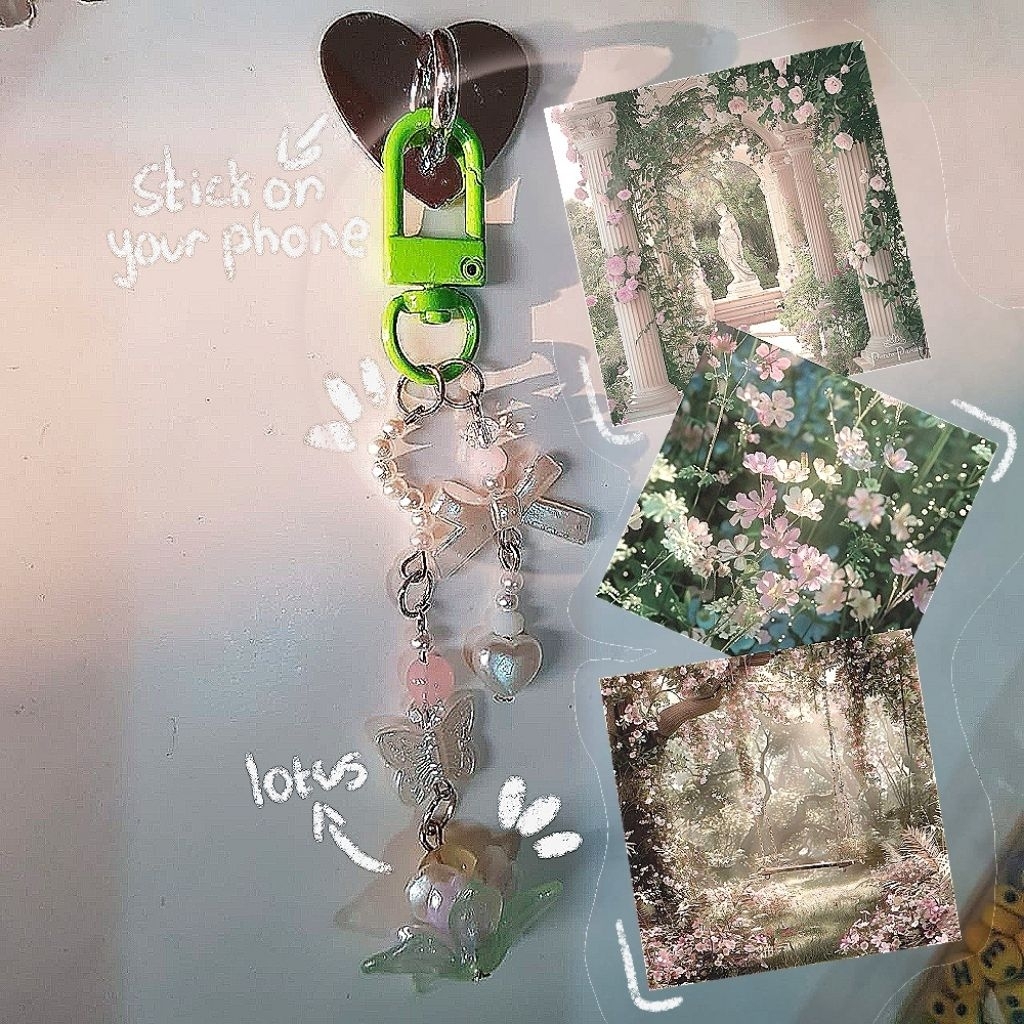 《LOTUS》 lotus keychain aesthetic|| keychain aesthetic|| keychain bunga|| phone charm|| phone strap||