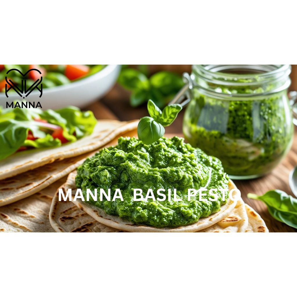 

MANNA Pesto Basil Sauce 200 ml 100 ml 40 ml Raw Walnut Pistachio pesto basil Pasta,wrap salad