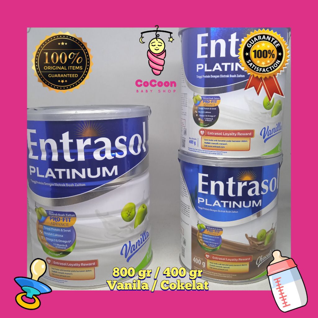 

Susu Dewasa Lansia Entrasol Platinum Vanila Coklat Cokelat 800gr 800 gr 400gr 400 gr