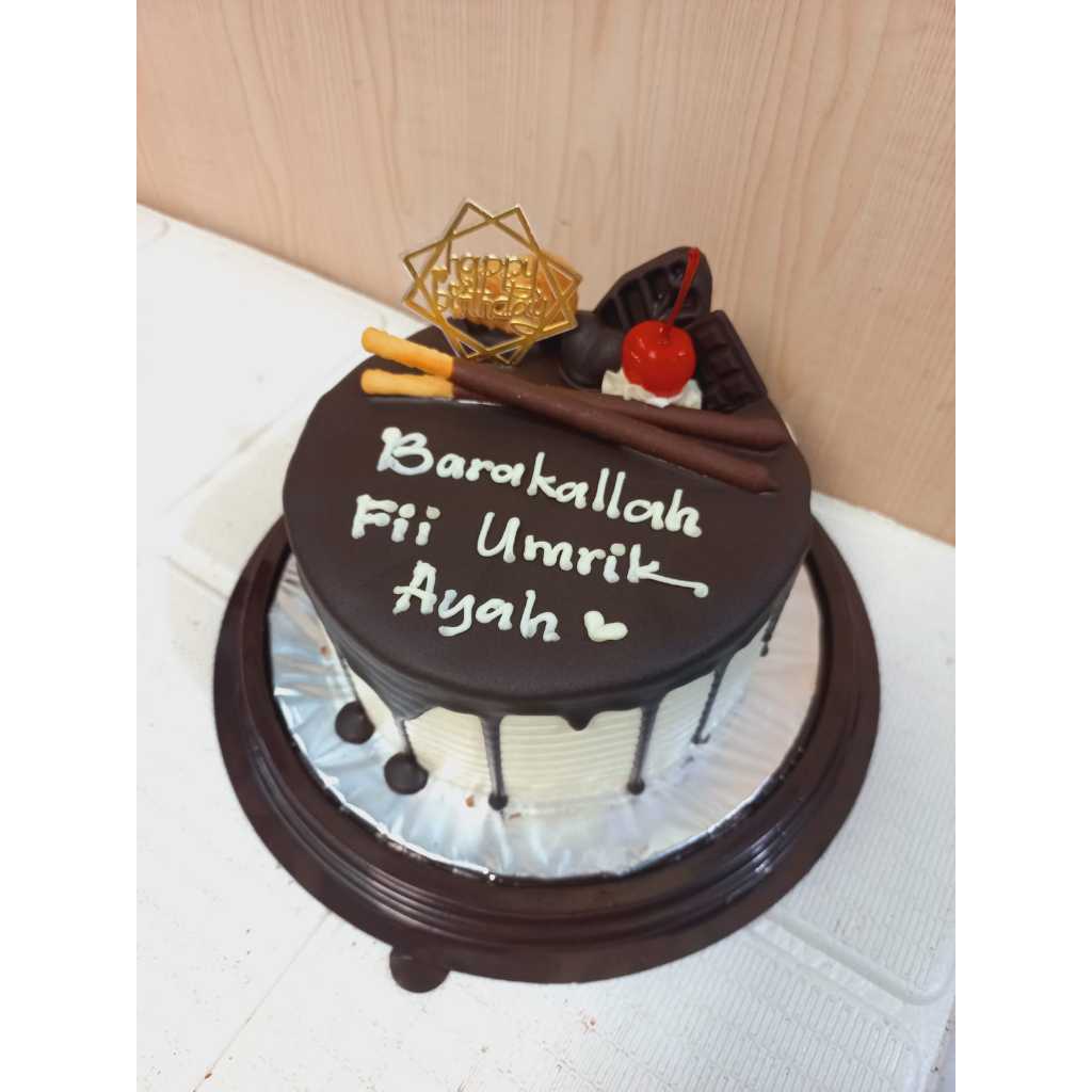 

kue ulang tahun blackforest cake ready stock instan uk 14cm