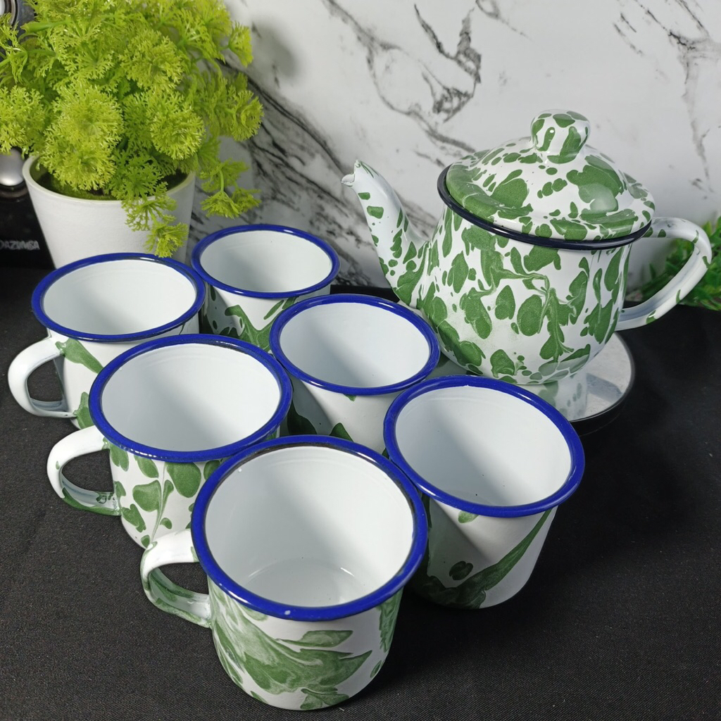 Teko Blirik Cebol 1 Set Jadul / teko blirik jadul / teko enamel blirik / teko blirik 1 set