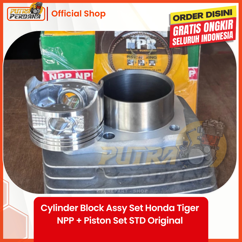Cylinder Block Assy Set Honda Tiger NPP + Piston Set STD Original