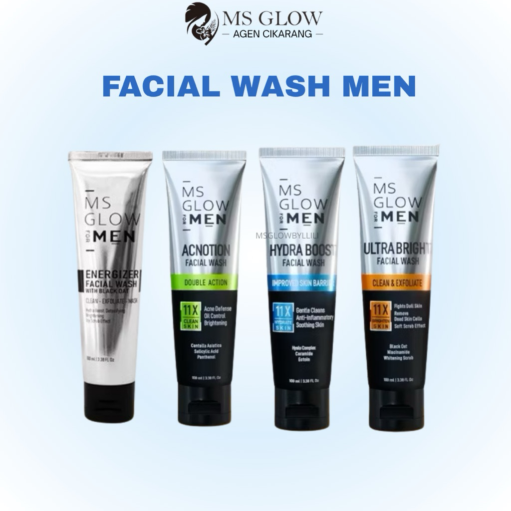 Ms Glow Energizer Facial Wash For Men / Sabun Cuci Muka Pria