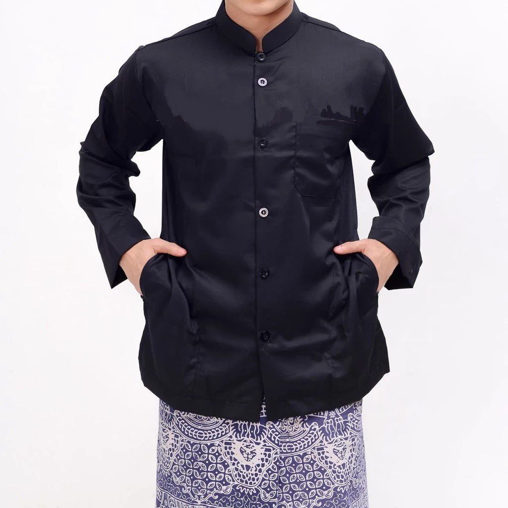 ready stock baju koko lengan panjang pria baju koko buat grub hadroh sholawatan