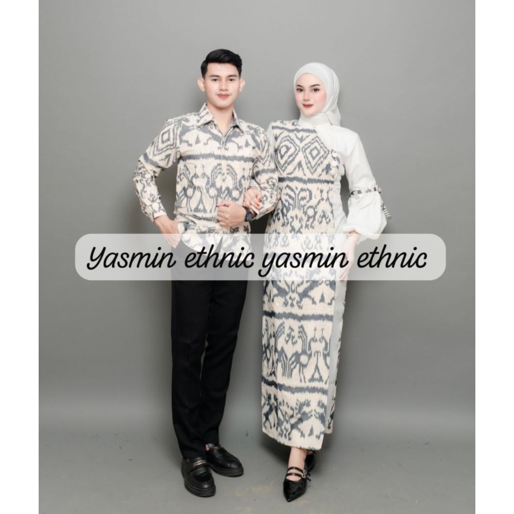 BAJU TENUN COUPLE ADELIA NTT BROKEN WHITE - BAJU TENUN - DRESS TENUN - BAJU COUPLE - COUPLE TENUN - 