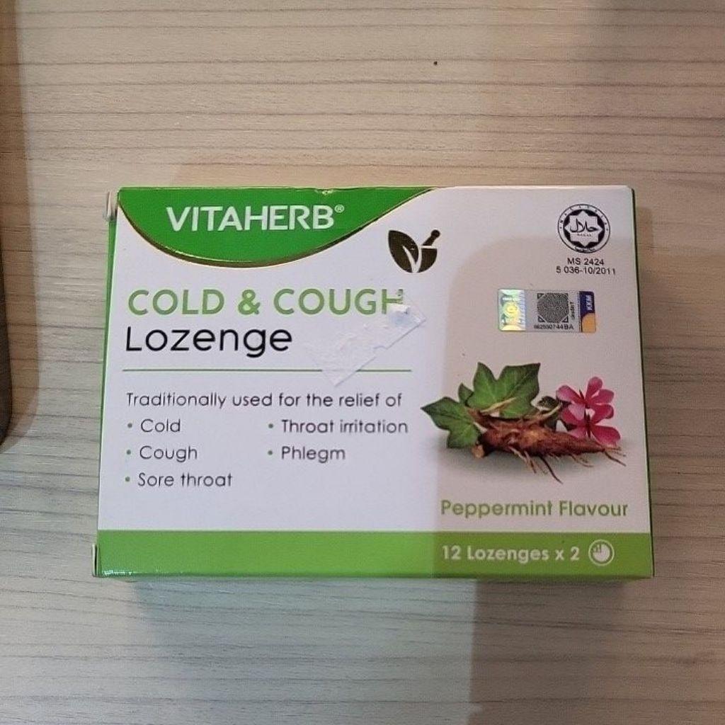 

VITAHERB COLD & COUGH LOZENGE PERMEN PEREDA FLU BATUK