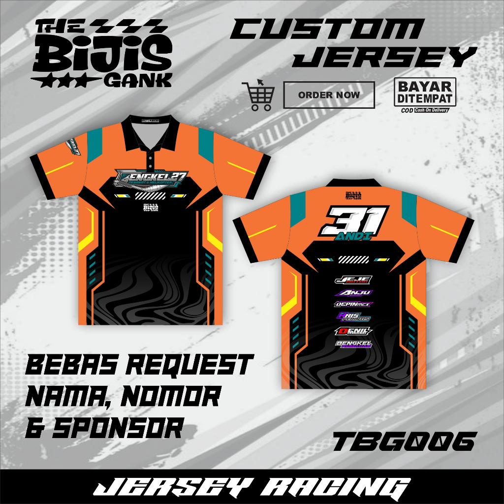 JERSEY RACING KAOS / Jersey Racing Custom Nama nomor sponsor