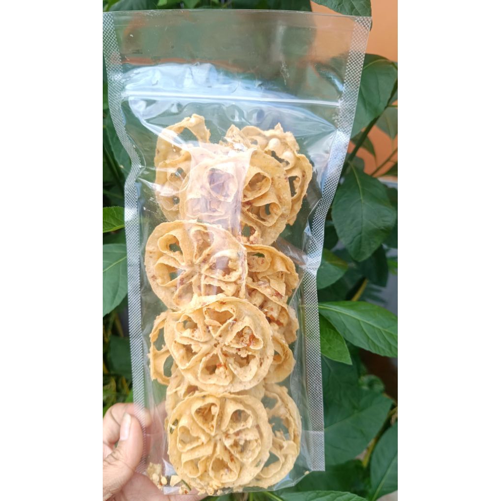 

Peyek Oyot Peyek Kembang Saroja Renyah Kriuk ukuran Pouch 115gram