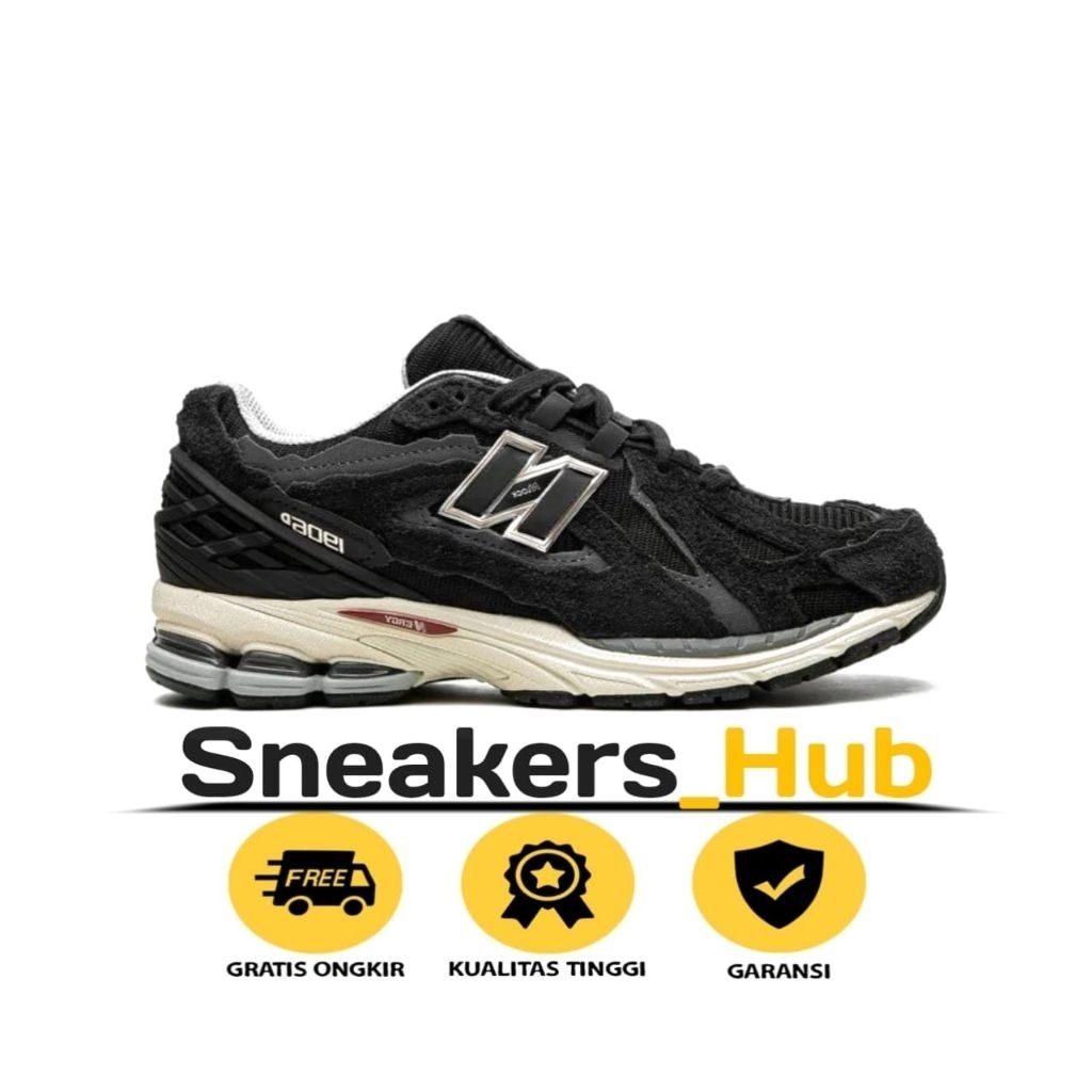 Sepatu sneakers pria daily outdor balance 1906D black white hologram tembus