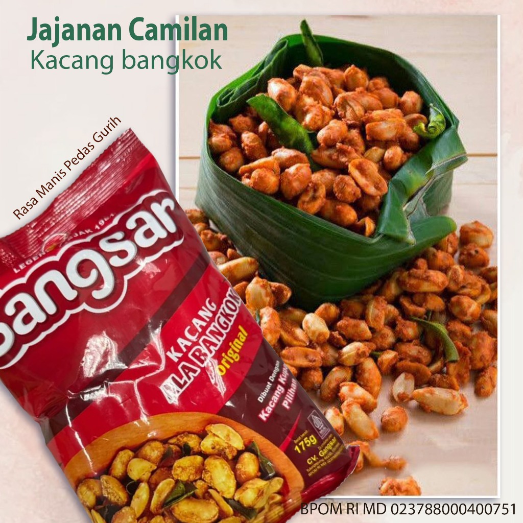 

Jajanan Camilan Kacang Panggang BEST SELLER rasa Dominan Gurih sedikit manis pedas lezat dengan Tekstur Renyah garing cocok buat teman santai juga Suguhan di momen lebaran dll ~ Gangsar kacang panggang 175g