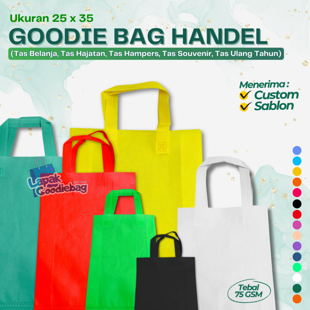 

1PCS Goodie Bag HANDLE 25X35 Tas Belanja Spunbond Souvenir Tas Ulang Tahun Anak Kado Hampers Hajatan Pernikahan