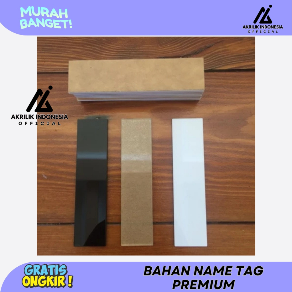 

Akrilik bahan nametag / bahan papan nama 8x2 cm
