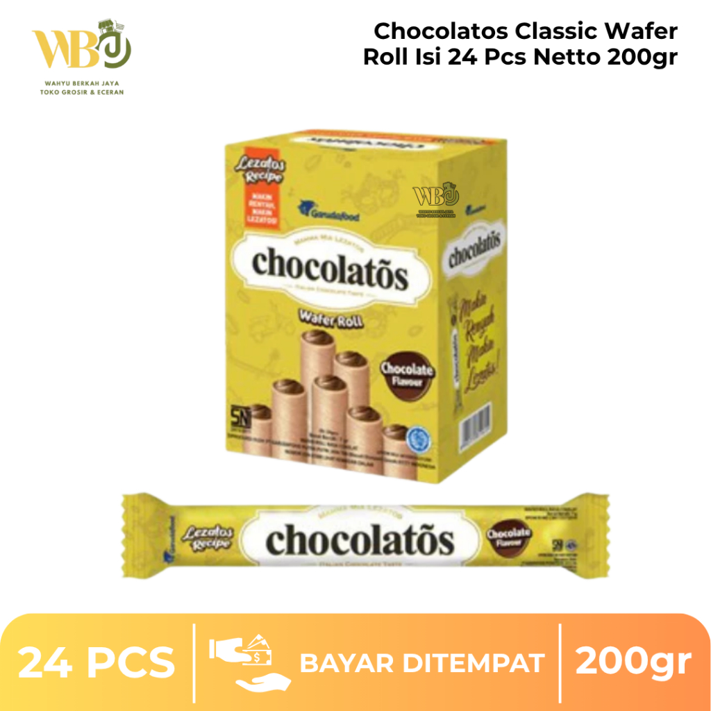 

Gery Chocolatos Classic Wafer Roll Isi 24 Pcs Netto 200gr – Kedaluwarsa Lama | Grosir & Eceran