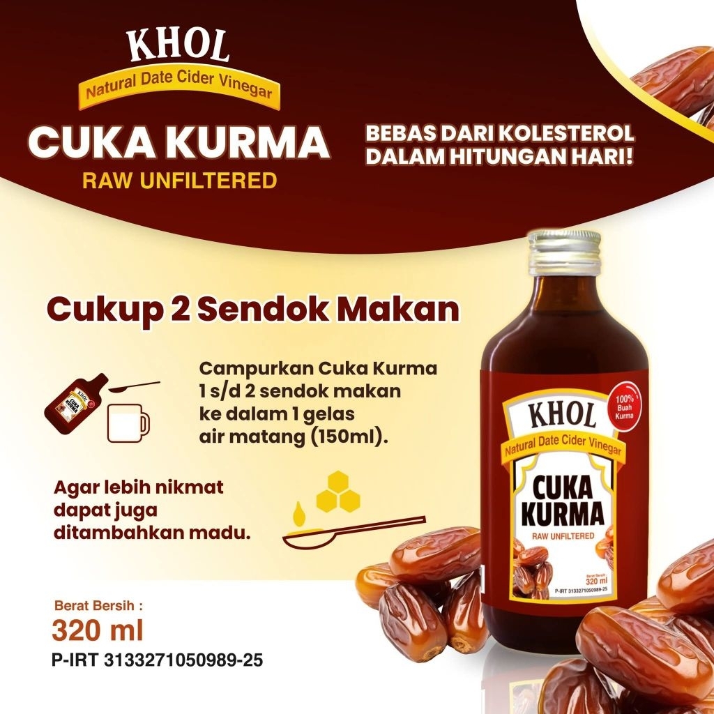 

Cuka kurma Khol premium isi 330 ml