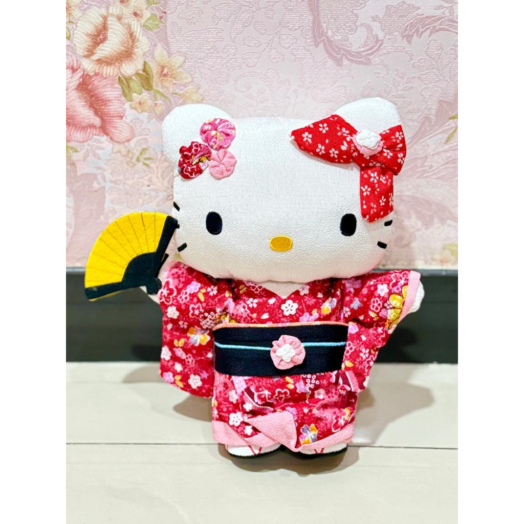 Boneka Plushie Hello Kitty Kimono Ori Japan Sanrio VINTAGE