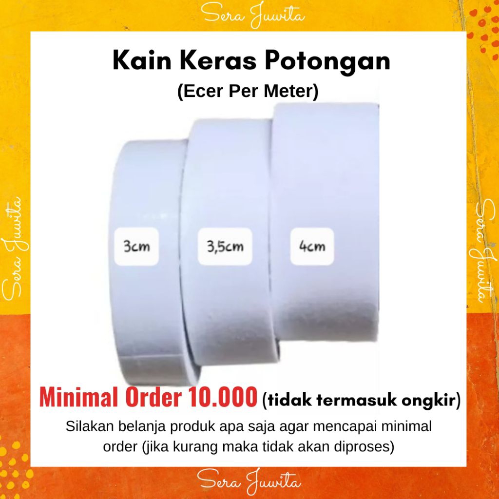 (Per Meter) Kain Keras Potongan dengan Lem untuk Lapisan Ban Pinggang/ Manset/ Kerah Kemeja