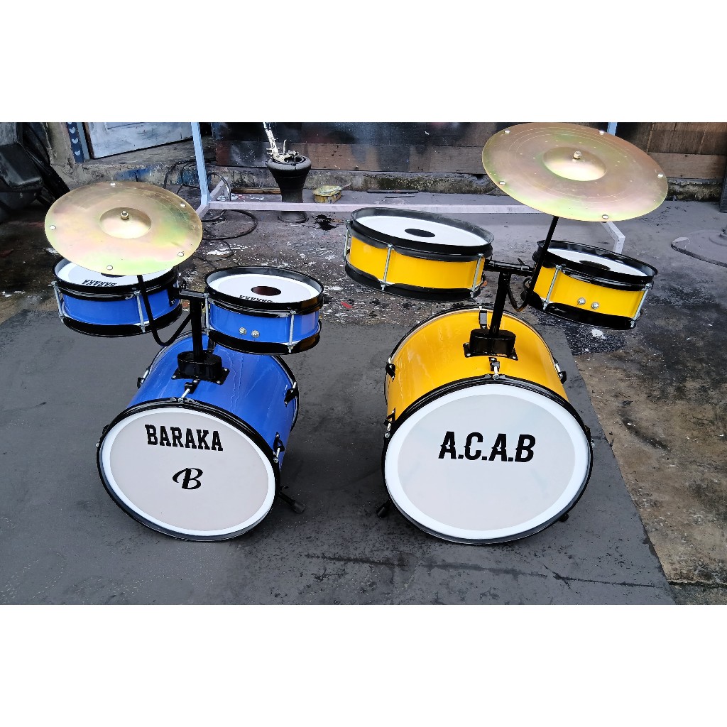 drum anak full set, drum mini anak bisa pakai nama gratis stik lengkap tinggal pakai