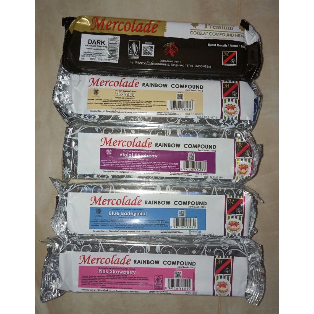 

mercolade rainbow compound 150g | cokelat batang warna mercolade 150g | coklat batang warna 150g