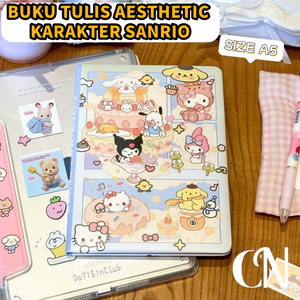 

Buku Tulis Motif Sanrio Mix Karakter size A5 / Notebook Diary Book Buku Catatan Sanrio AESTHETIC