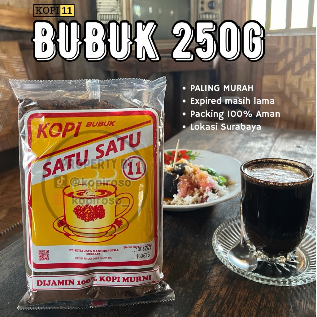 

Kopi Bubuk 250g Kopi 11 Kopi Bubuk Satu Satu 100% Kopi Murni Kopi Satu Satu Kopi Satusatu