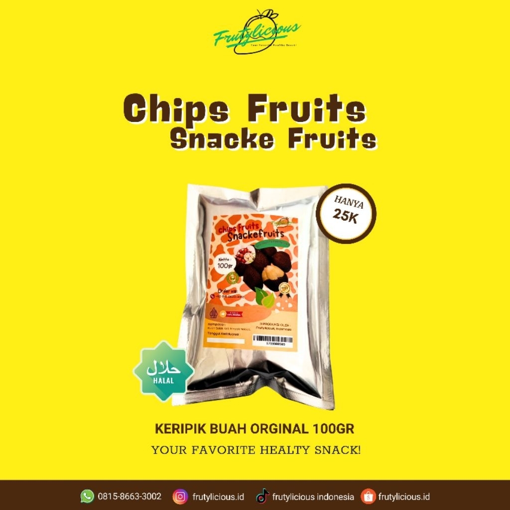 

Chips Fruits Snake Fruits Keripik Buah Orginal 100gr