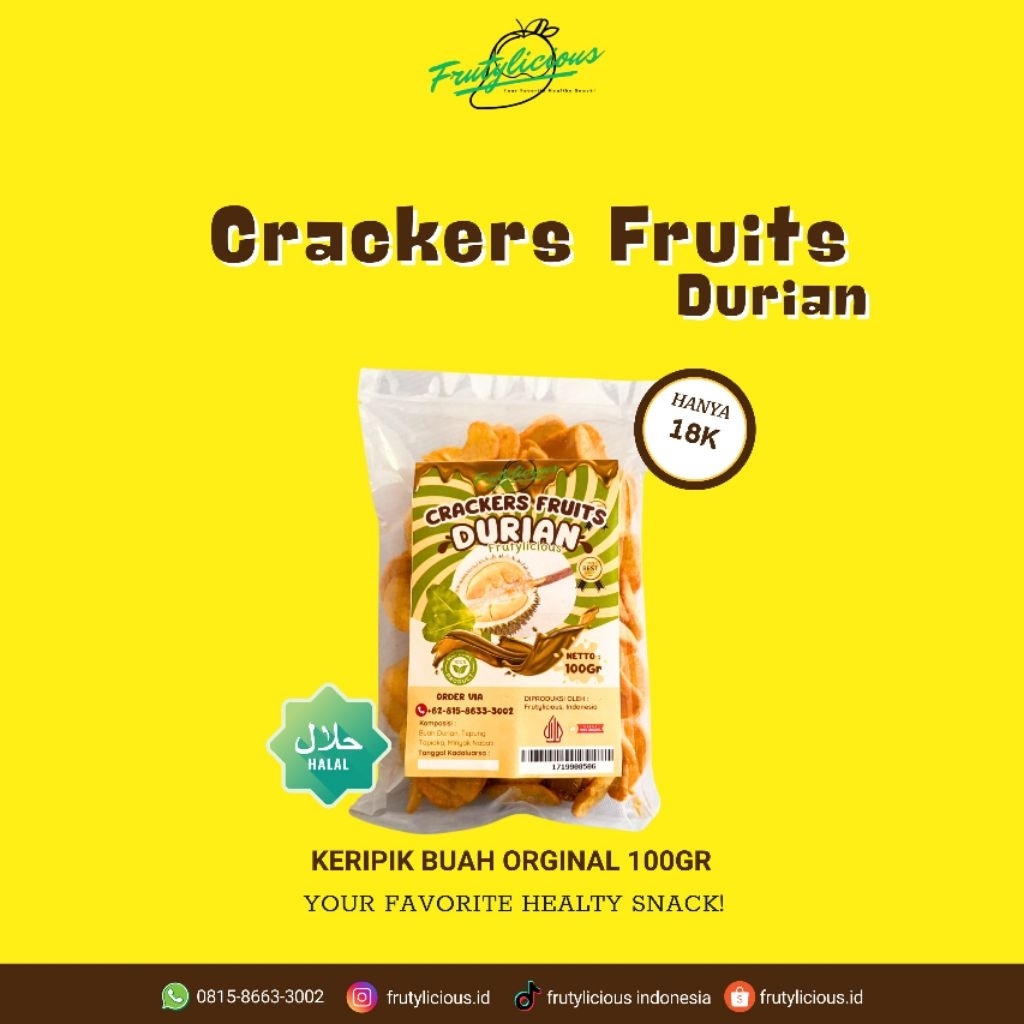 

Crackers Fruits Durian Keripik Buah Orginal 100gr