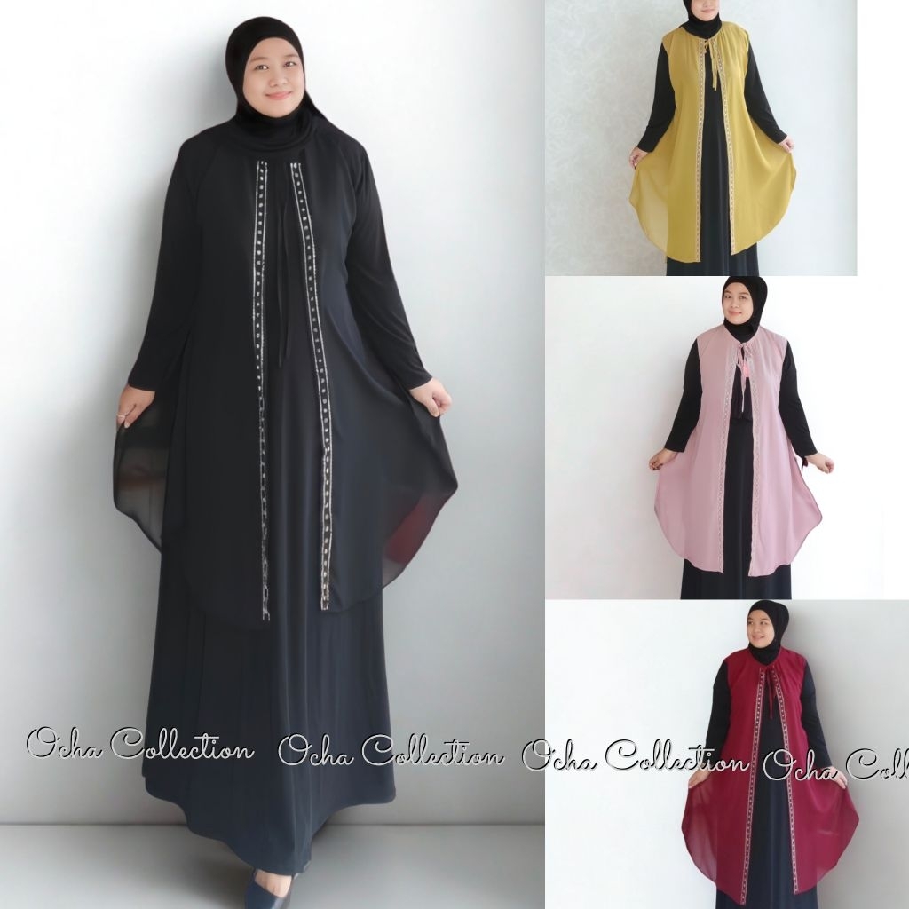 Cardigan Ceruti tutup buka 2026//Outer ceruty mix swarovski//Cardigan Ceruty Hitam LD 130//Cardigan 