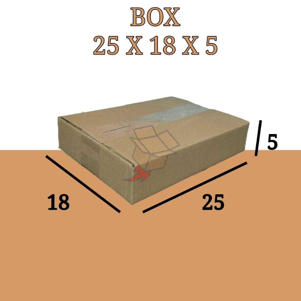 

Kardus Polos Karton Box Coklat DieCut 25 x 18 x 5