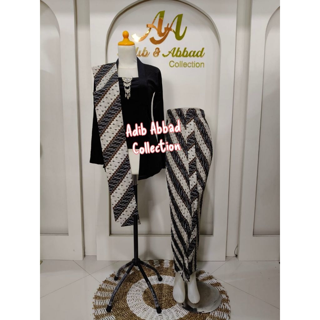 SET KEBAYA KUTHU SELENDANG BATIK (Atasan+Rok+Selendang)