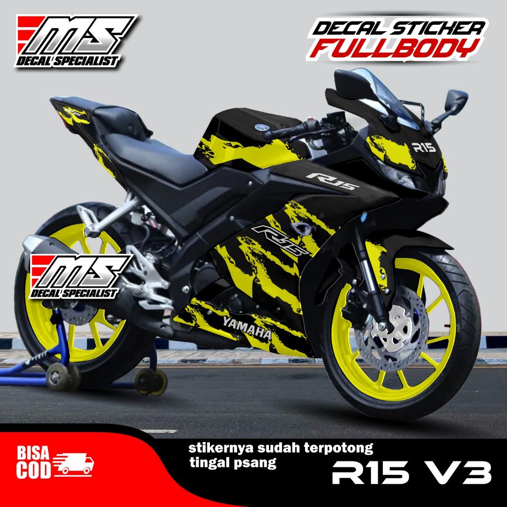 Decal stiker modifikasi Yamaha R15 V3 full body terbaru - stiker motor full body