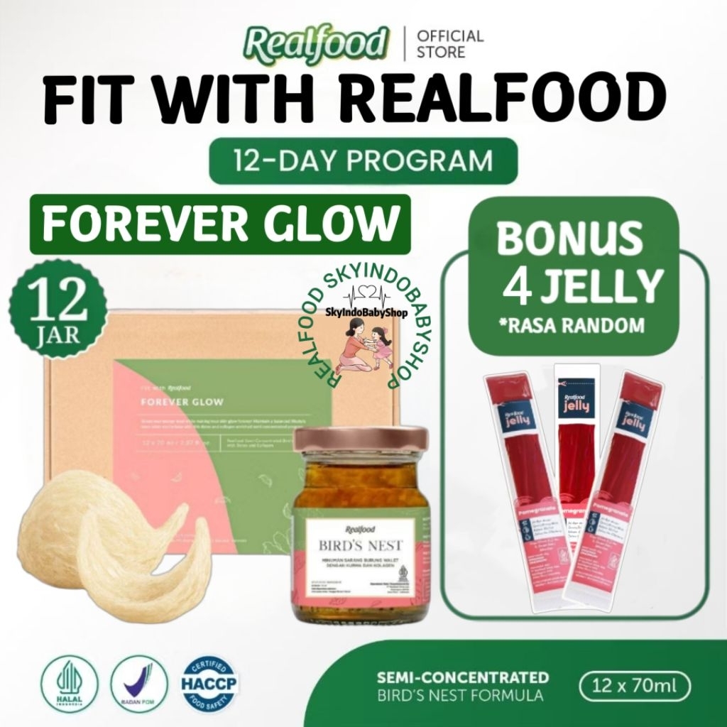 

Realfood Forever Glow Kurma + Kolagen 6 Botol & 12 Botol Bonus Jelly ( Minuman Sarang Burung Walet ) RSIBS