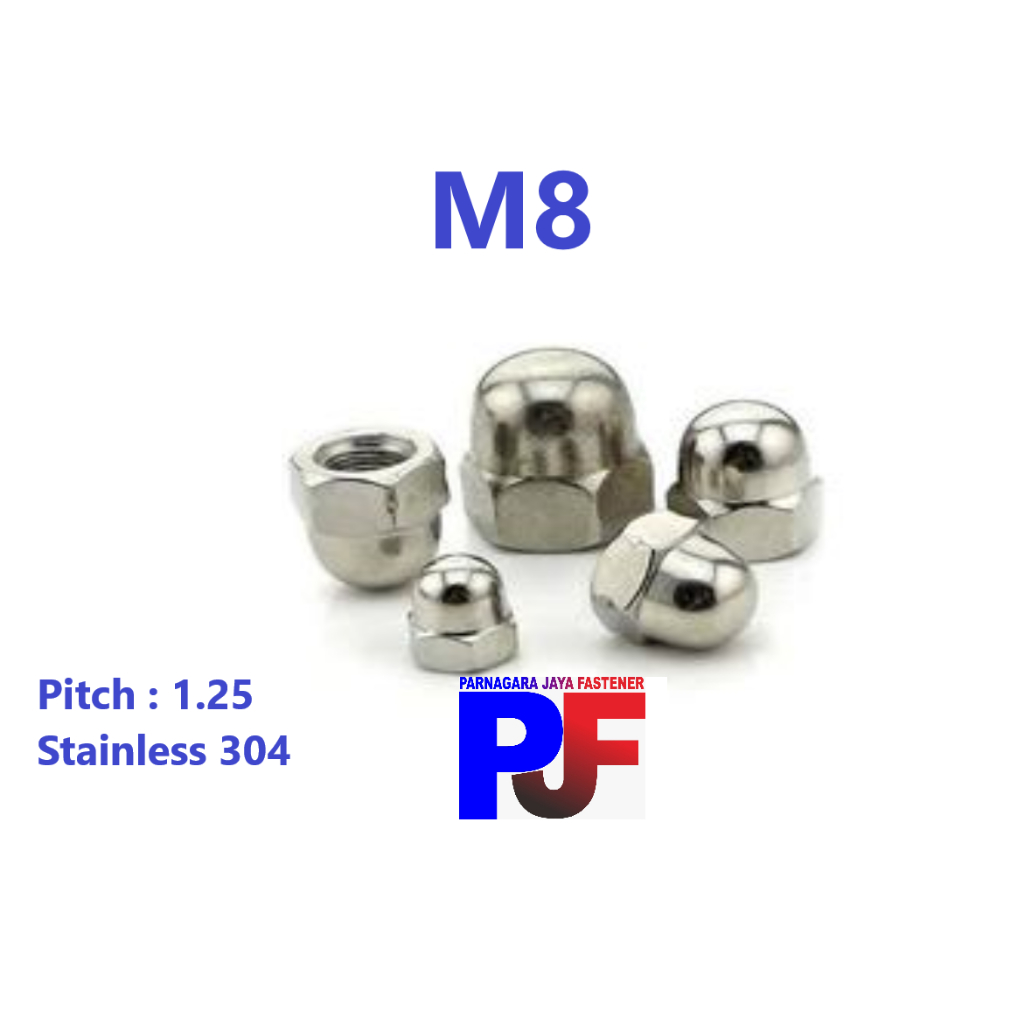 Mur Topi Stainless M8 / M8 Cap Nut Stainless 304
