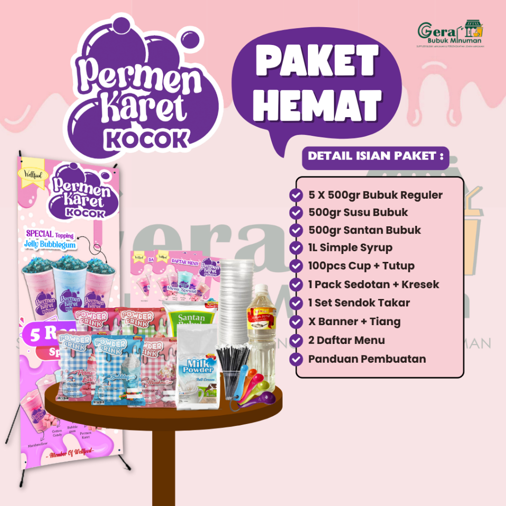 

PAKET USAHA Es Permen Karet - Paket Hemat