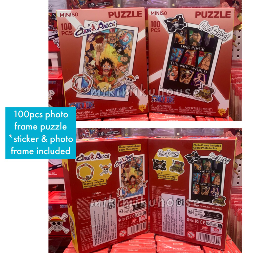 MINISO x ONE PIECE PUZZLE 100 PIECE PHOTO FRAME STICKER INCLUDED ONEPIECE MINISO EGGHEAD COLLECTION 