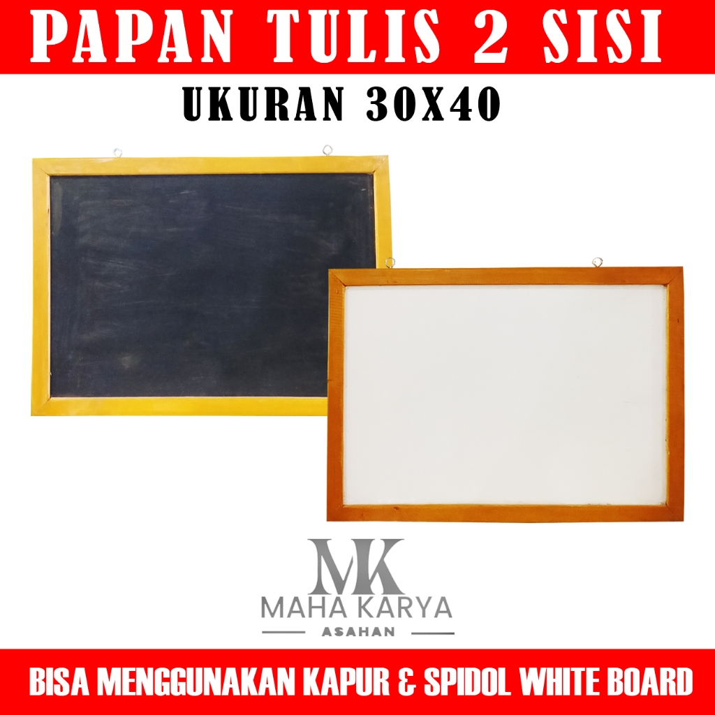 

PAPAN TULIS DUA SISI WHITE BOARD & KAPUR TULIS UKURAN 30X40