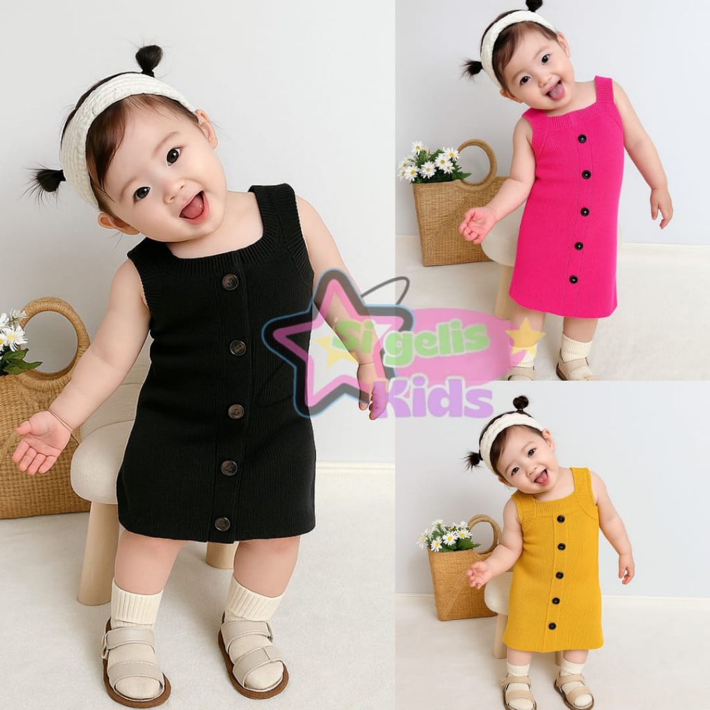 Over All Dress Rajut Anak Perempuan Tengtop 2-4 tahun