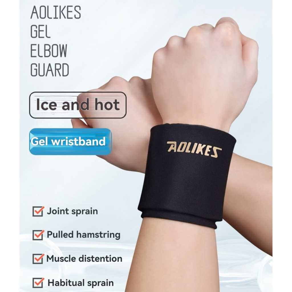 Wristband Gel Ice Pack Hot Kompres - Pelindung Pergelangan Tangan Cedera & Keseleo - Wrist Band Guard AOLIKES 3702
