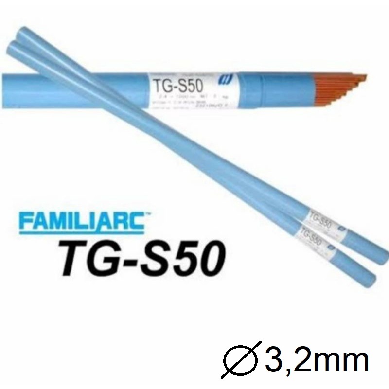 Kawat Las KOBE TG-S50 3,2mm 5kg FAMILIARC ER70 3.2mm ER70S Filler KOBE TIG Argon Besi TGS50 3.2mm 5K