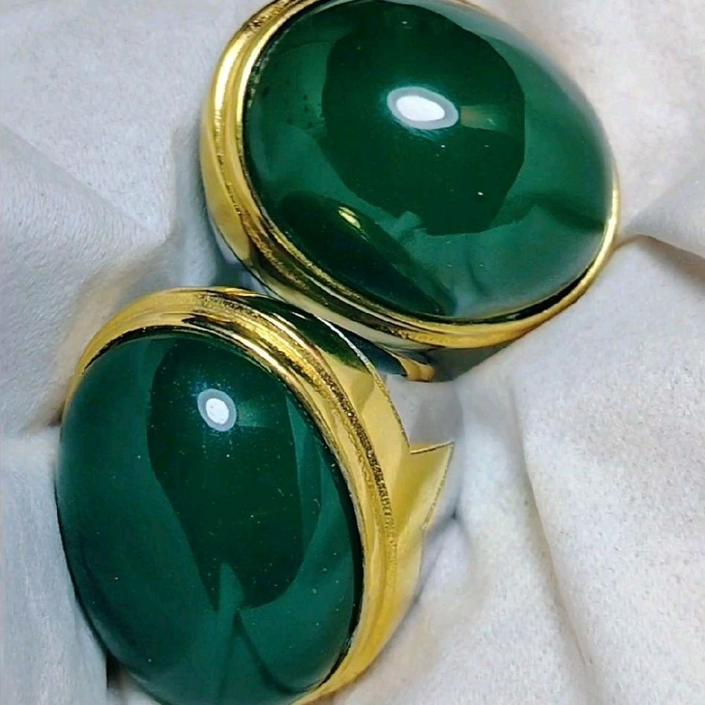 Cincin Akik Pria Bacan Doko Cincau Super Crystal Tembus Jumbo Hight Quality
