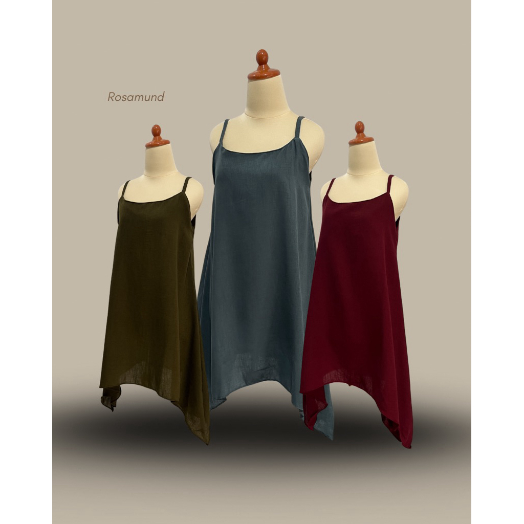 [ Vintage ] Rosamund / Dress Pendek / Dress Tali Satu / Bawahan Melengkung