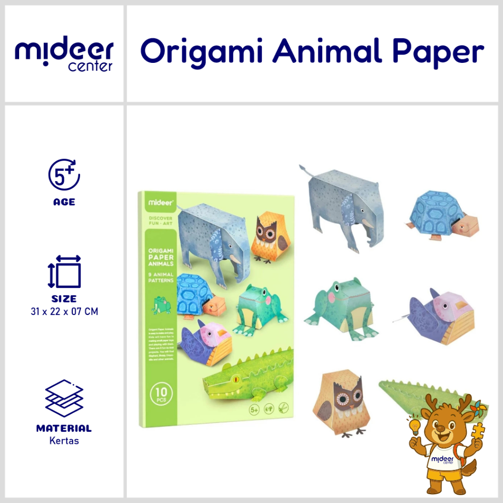 

Mideer MD4082 3D Origami Animal Paper Kertas Origami Tema Hewan Mainan Edukasi Anak