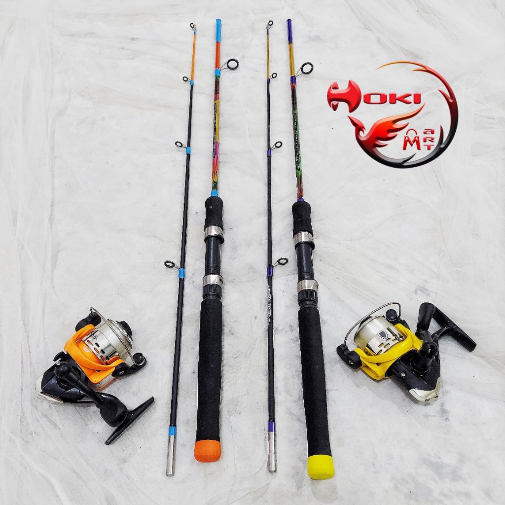 FREE SENAR DAN MATA PANCING Set Joran Spinning Fiber Solid Gurame 150 + Reel US2000 / set joran spin