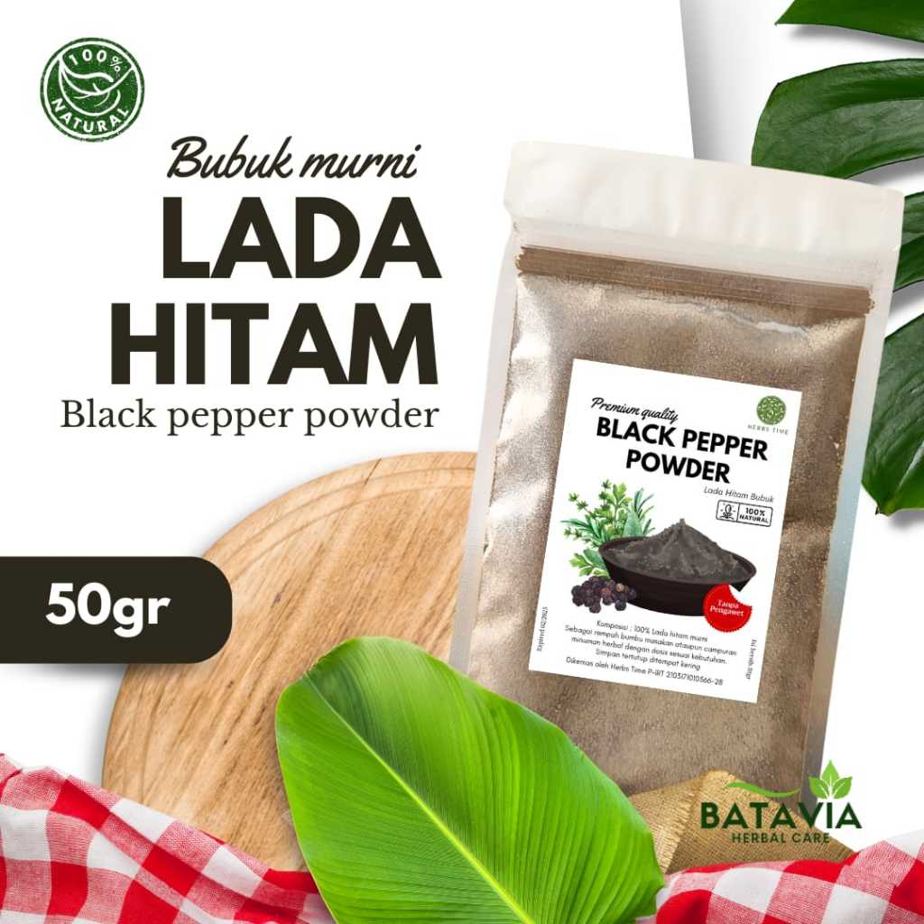 

Lada Hitam Bubuk Organik 50gr Black Pepper Murni Premium Herbs Time