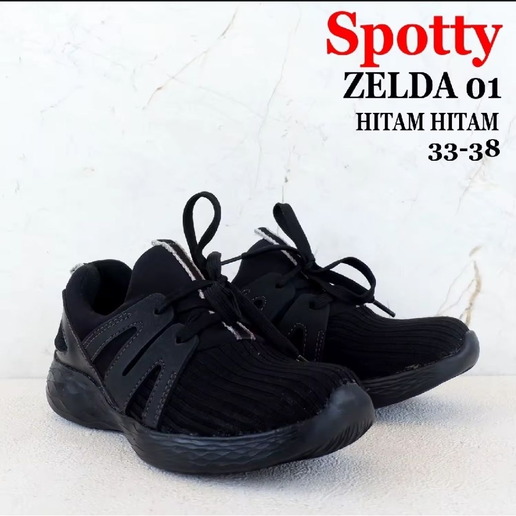 Sepatu SPOTTY - ZELDA 01 - MILA 01 - Size 33-38 - Sepatu Sekolah Anak Perempuan - Sepatu Sneakers An
