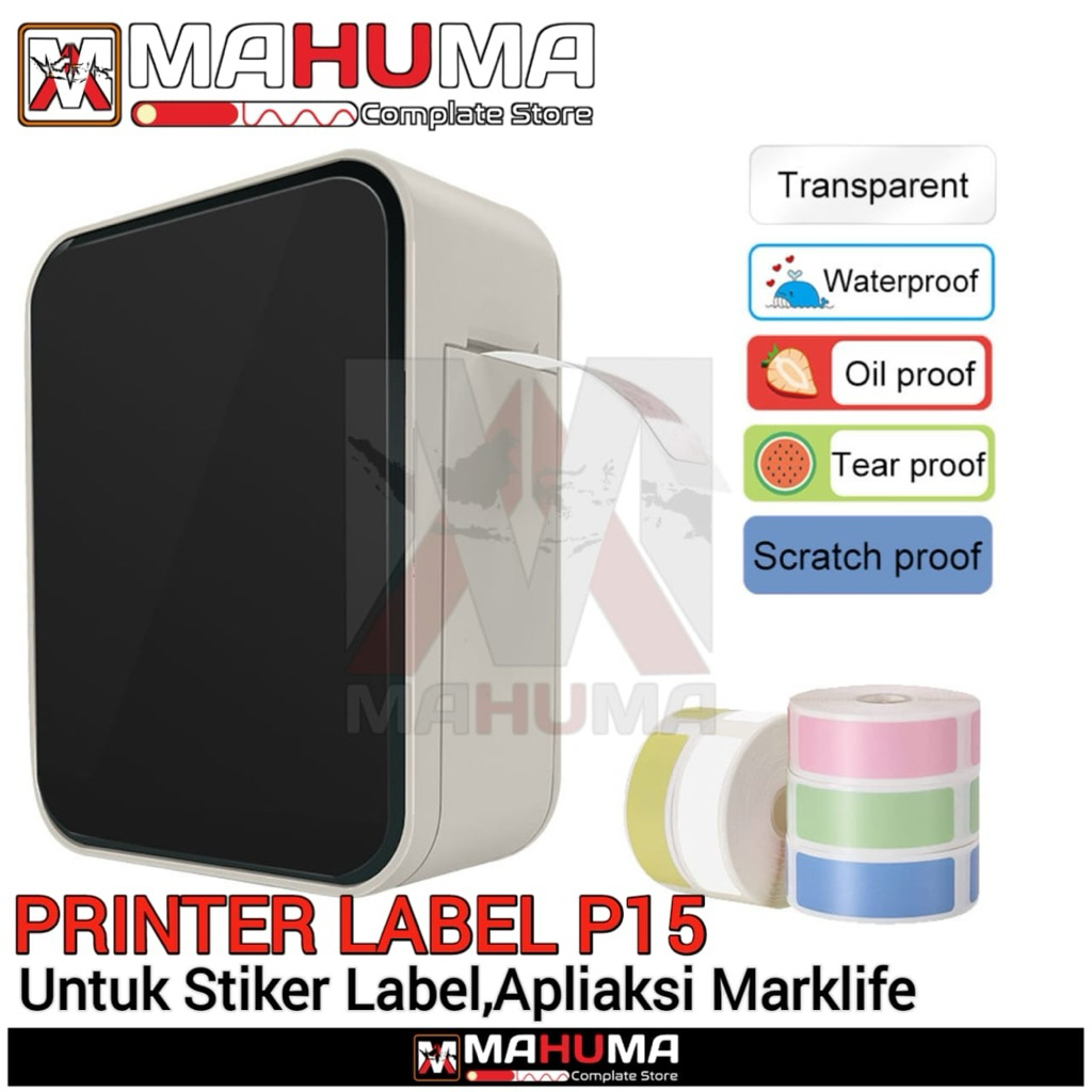 

PORTABLE MINI THERMAL LABEL PRINTER P15 LABEL MAKER WIRELESS BLUETOOTH STICKER STIKER PRINTER LABEL THERMAL LABELING MACHINE PRINT NAME PRICE