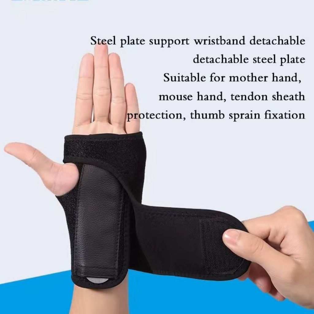 Deker pergelangan tangan cedera carpal tunnel dengan penyangga besi