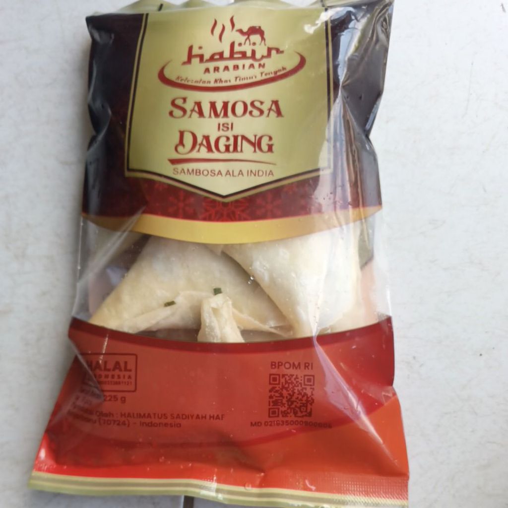 

HABIR Samosa India,isian daging, berat 225 gram